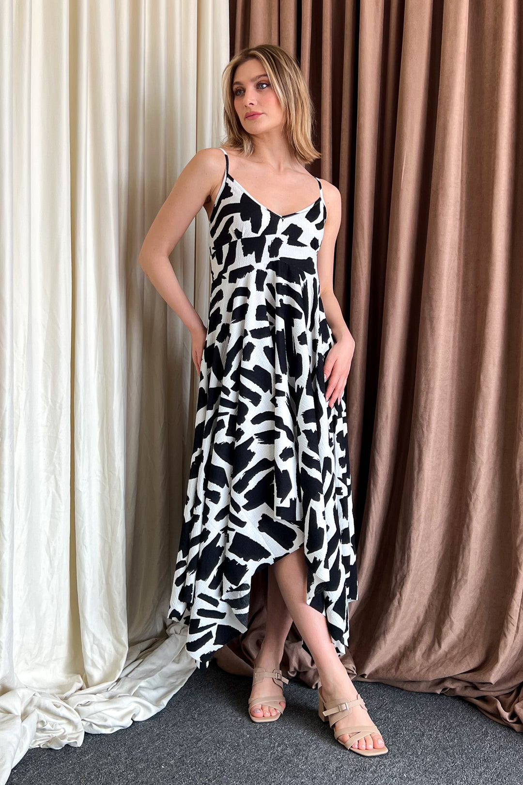 MPL Woman's Asymmetric Dress with String Straps 6126 - Morgan Hill