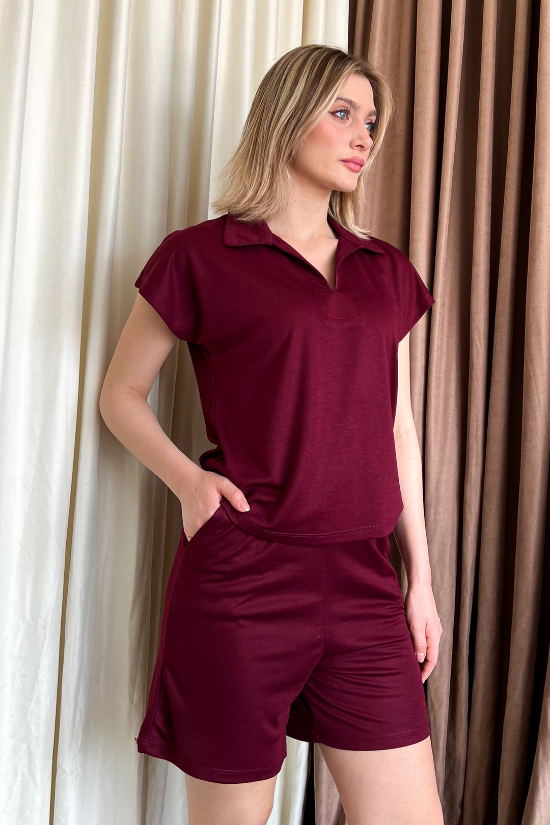 MPL Women's Polo Neck Shirt Shorts Set 6127 - Portugalete
