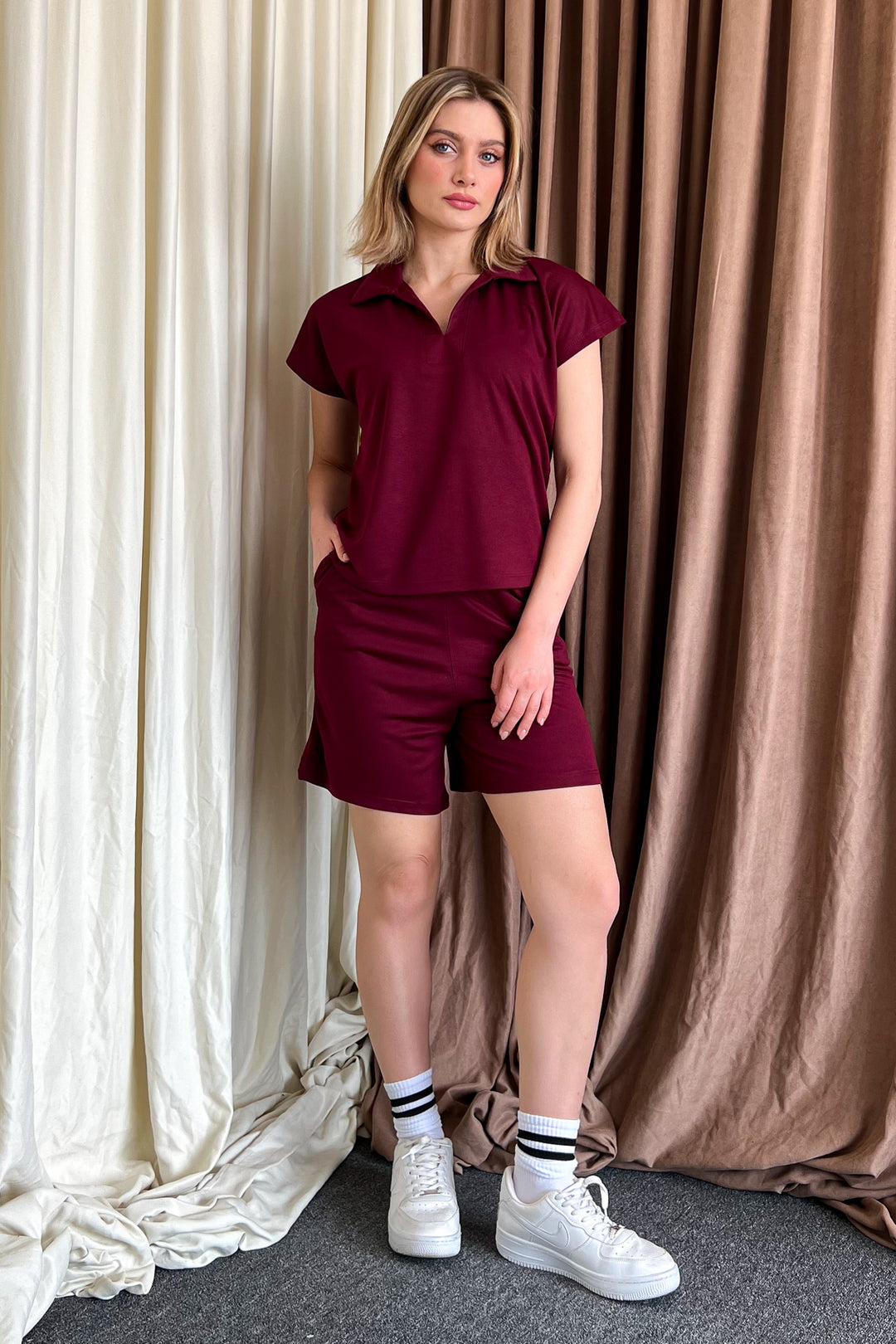 MPL Women's Polo Neck Shirt Shorts Set 6127 - Portugalete