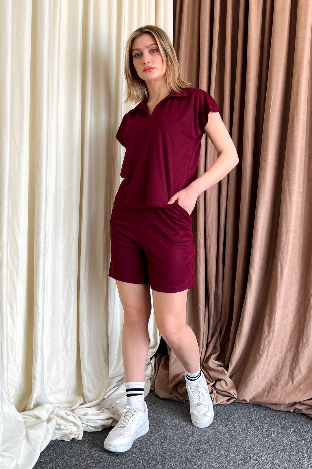 MPL Women's Polo Neck Shirt Shorts Set 6127 - Portugalete