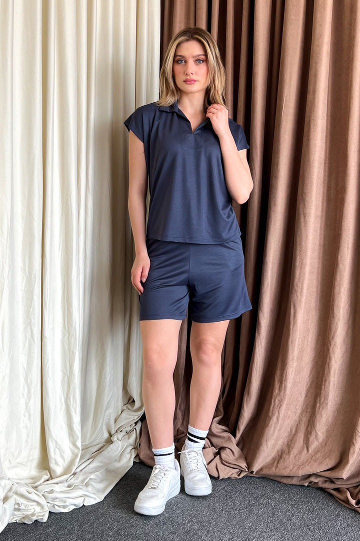 MPL Women's Polo Neck Shirt Shorts Set 6127 - Plant City