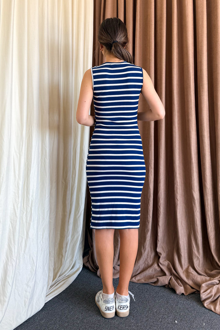MPL Woman Sleeveless Midi Striped Dress 6168 - Rogers