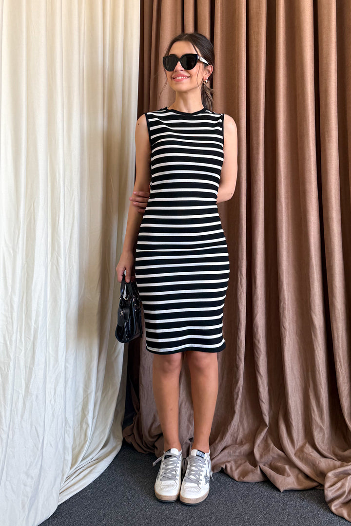 MPL Woman Sleeveless Midi Striped Dress 6168 - Norwalk