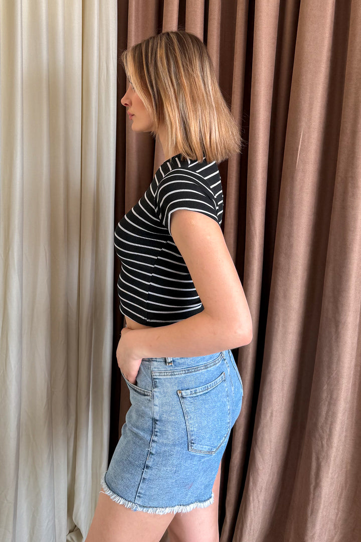 MPL Women's Striped Crop Body with Bicycle Neckline 6237 - Coatbridge