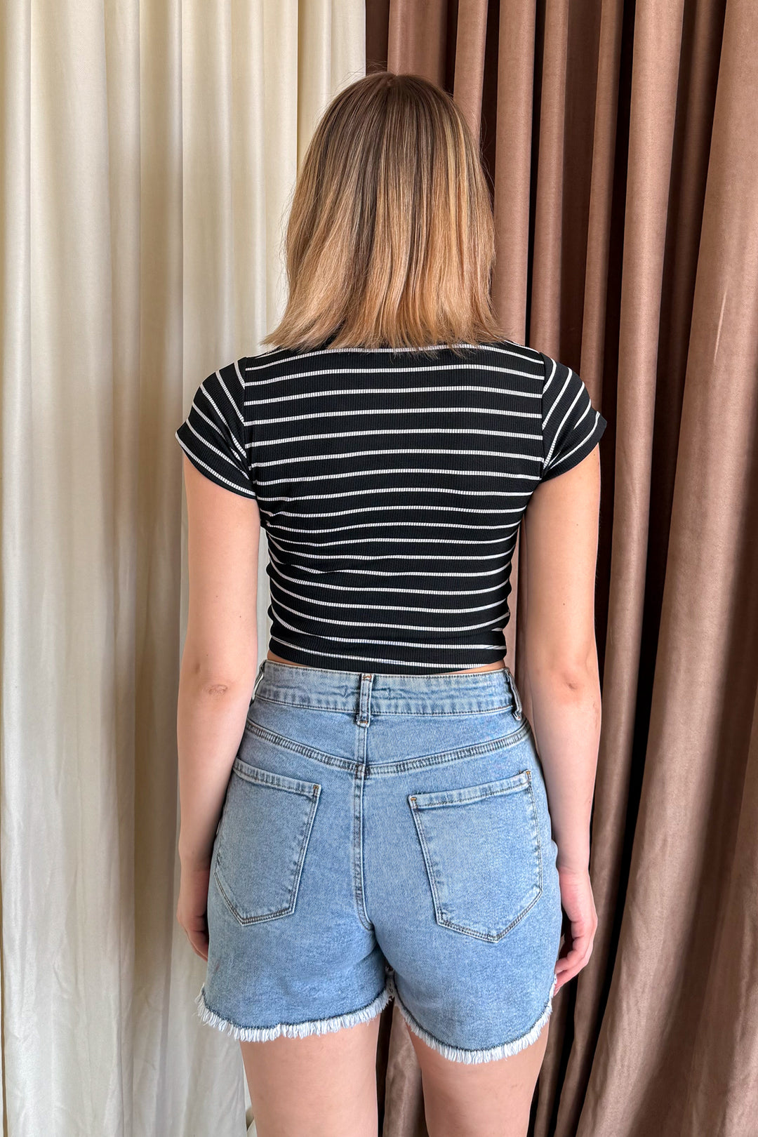 MPL Women's Striped Crop Body with Bicycle Neckline 6237 - Coatbridge