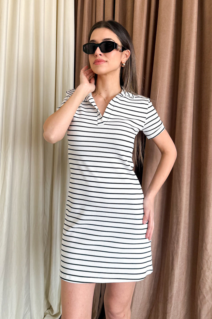 MPL Women's Striped Polo Neck Dress 6253 - Lehigh Acres