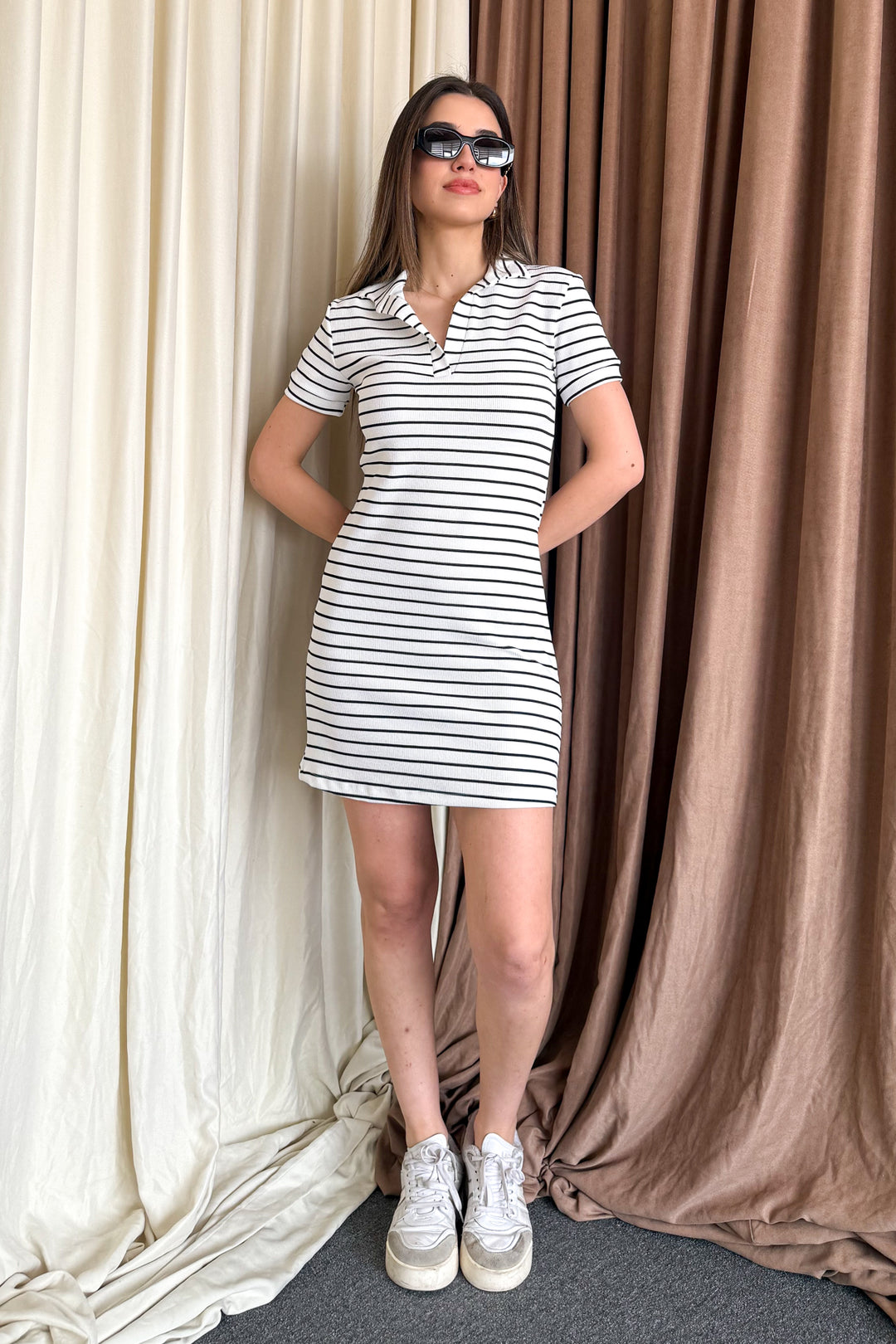 MPL Women's Striped Polo Neck Dress 6253 - Lehigh Acres