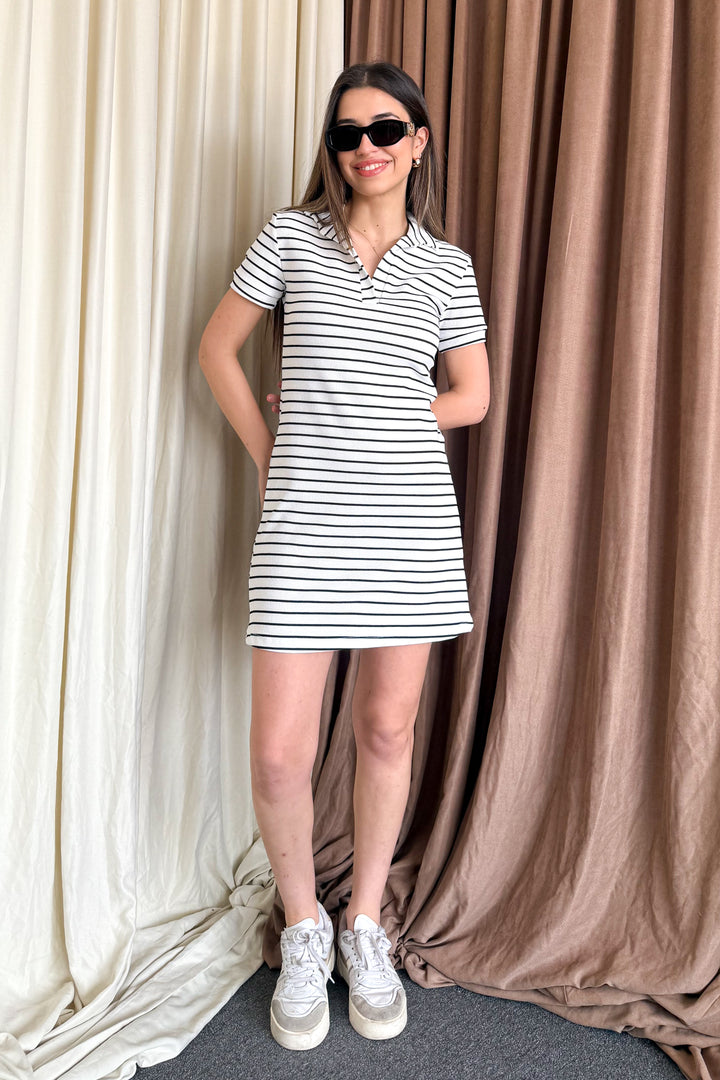 MPL Women's Striped Polo Neck Dress 6253 - Lehigh Acres