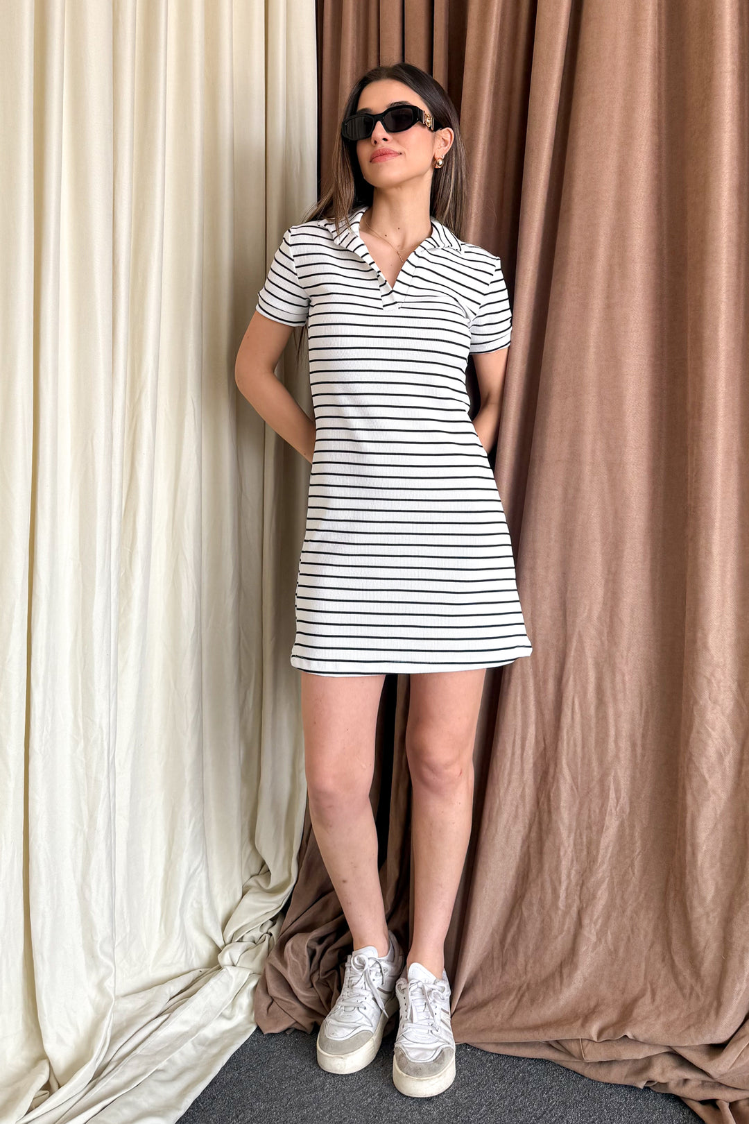 MPL Women's Striped Polo Neck Dress 6253 - Lehigh Acres