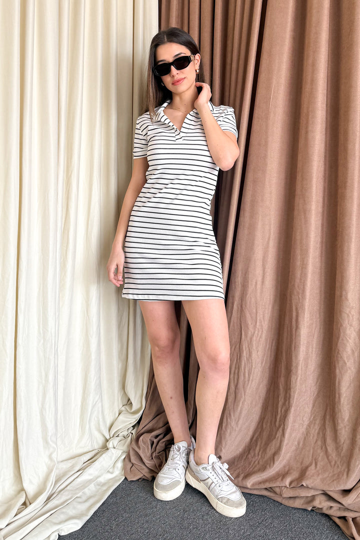 MPL Women's Striped Polo Neck Dress 6253 - Lehigh Acres