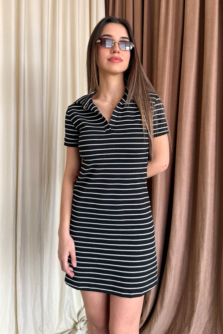 MPL Women's Striped Polo Neck Dress 6253 - East Kelowna