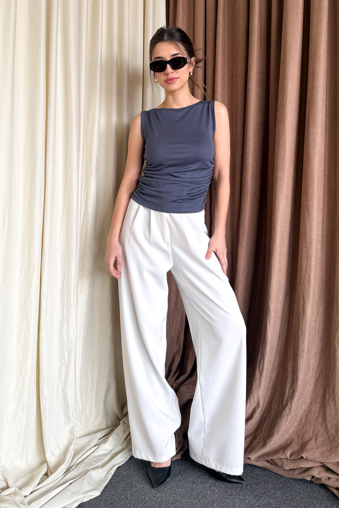 MPL Women's Sleeveless Ruched Side Blouse 6280 - Stockport