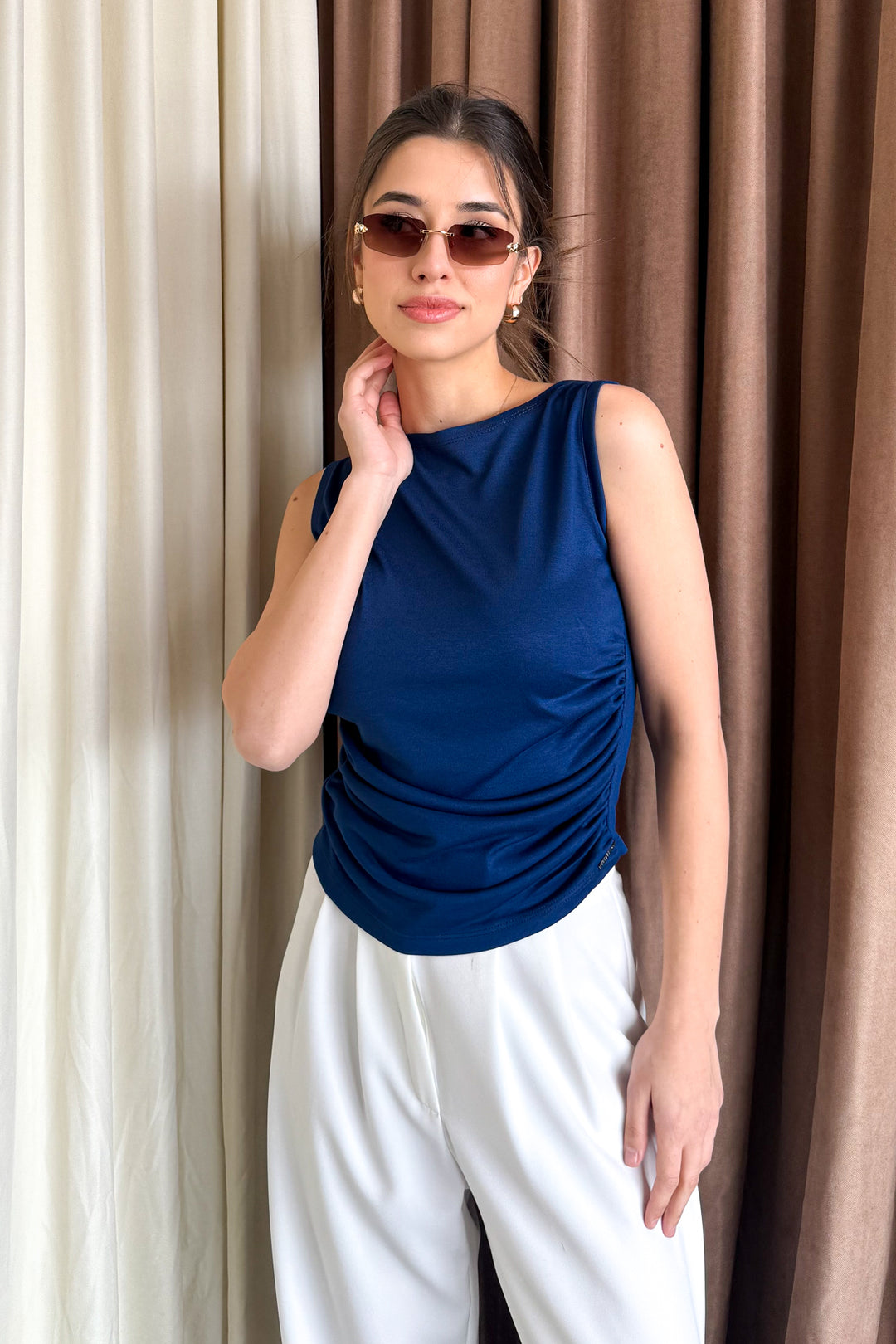 MPL Women's Sleeveless Blouse with Gathered Sides 6280 - Magdeburg