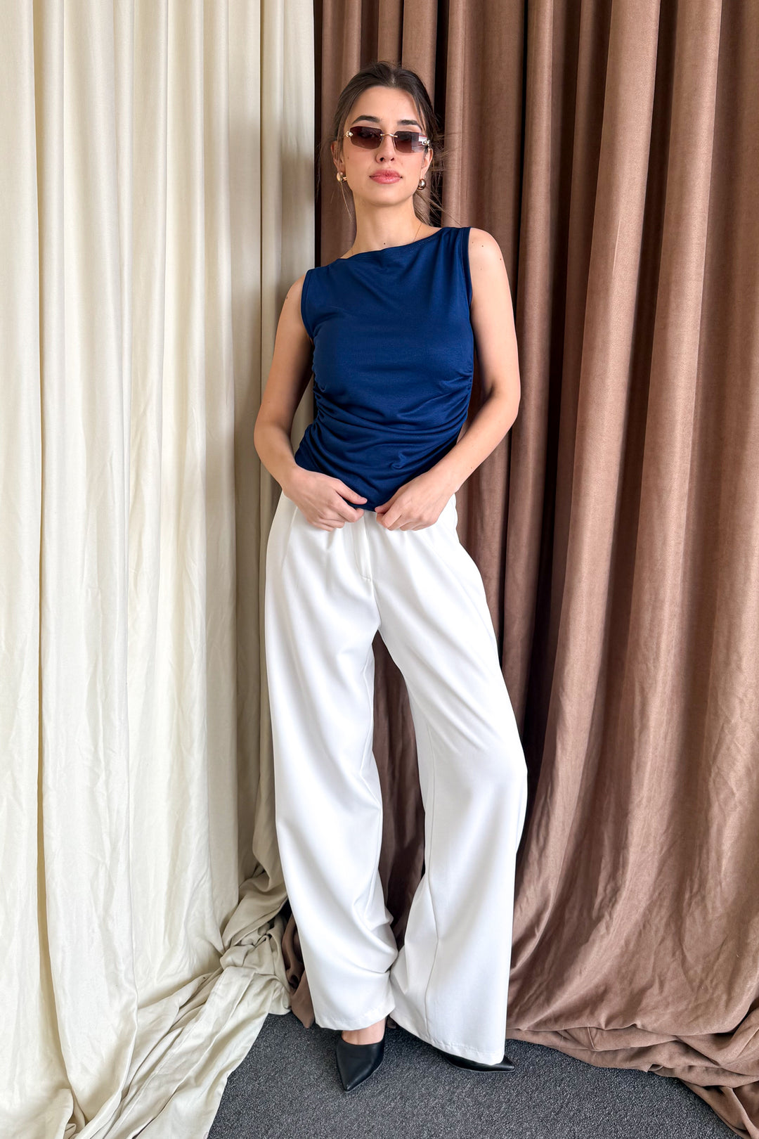 MPL Women's Sleeveless Blouse with Gathered Sides 6280 - Magdeburg