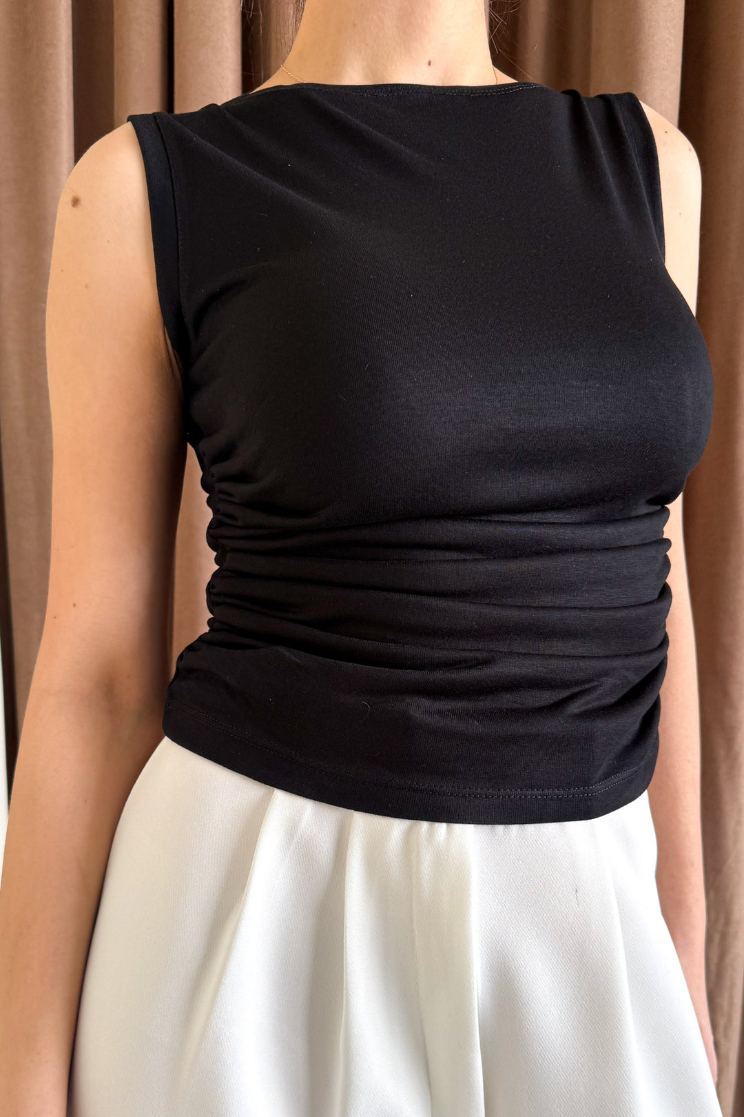 MPL Women's Sleeveless Ruched Sides Blouse 6280 - Mason