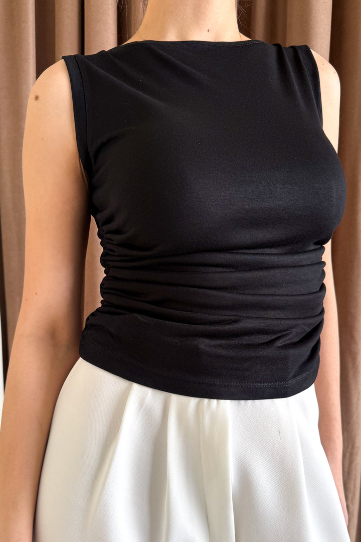 MPL Women's Sleeveless Ruched Sides Blouse 6280 - Mason