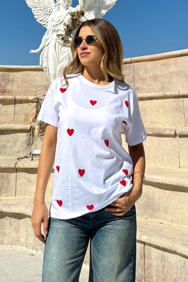 MPL Women's Loose Fit T-shirt with Small Heart Print - Middelburg