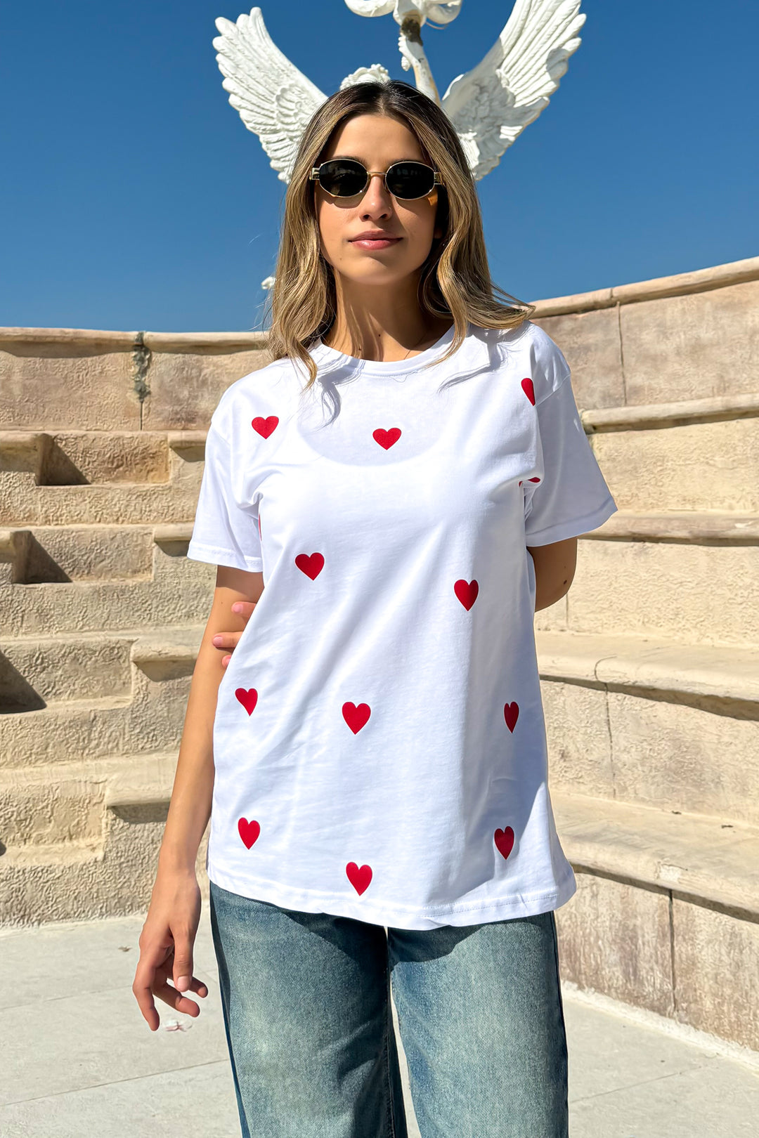 MPL Women's Loose Fit T-shirt with Small Heart Print - Middelburg