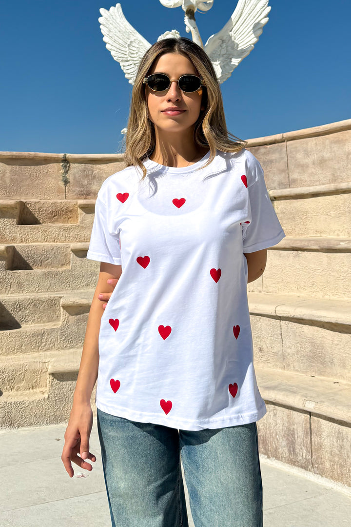 MPL Women's Loose Fit T-shirt with Small Heart Print - Nashville
