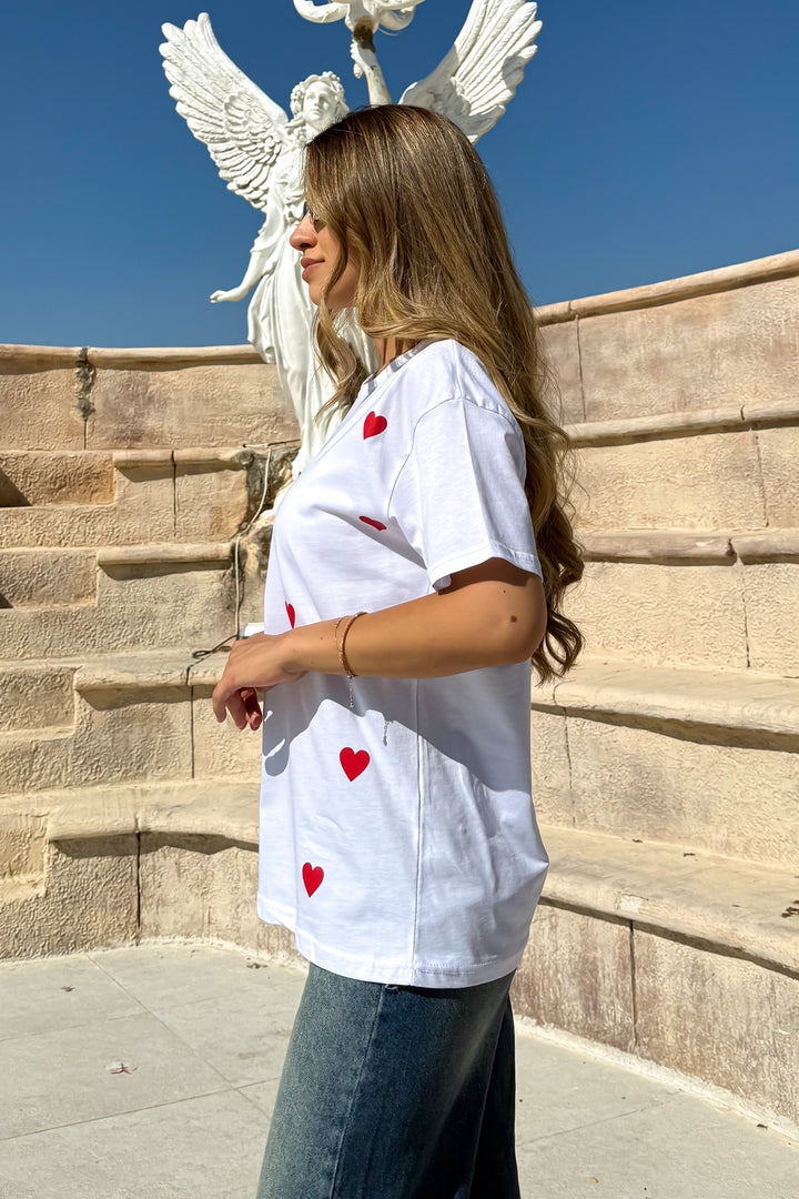 MPL Women's Loose Fit T-shirt with Small Heart Print - Nashville