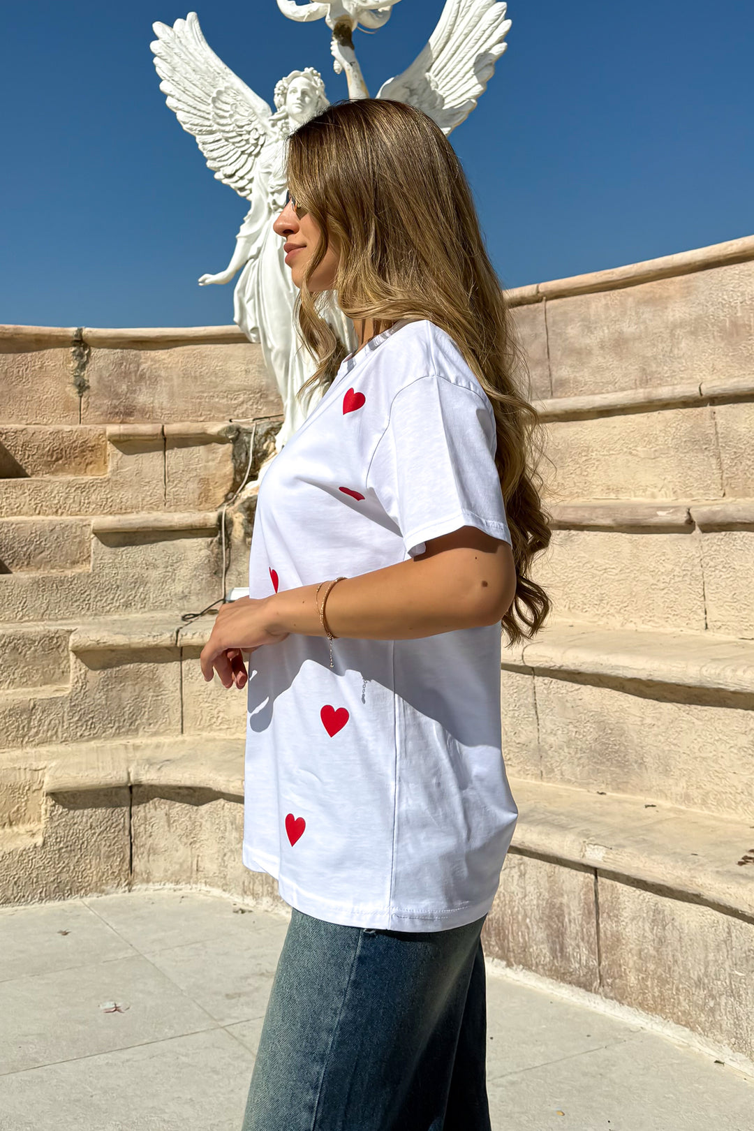 MPL Women's Loose Fit T-shirt with Small Heart Print - Middelburg