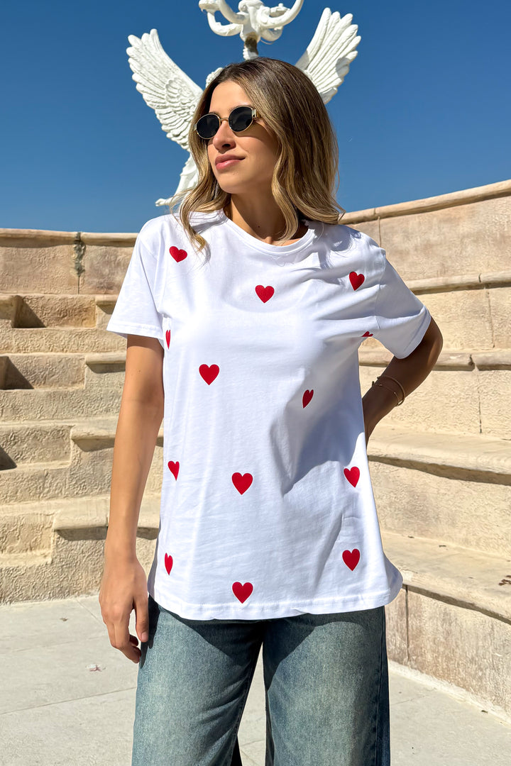 MPL Women's Loose Fit T-shirt with Small Heart Print - Nashville