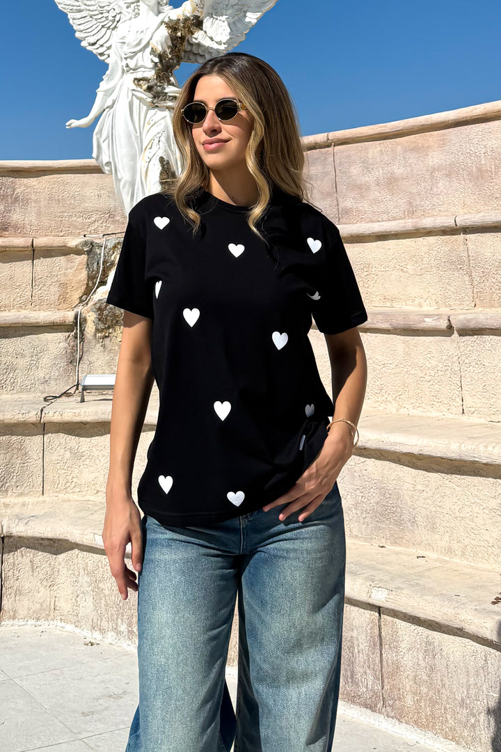 MPL Women's Loose Fit T-shirt with Small Heart Print - Navojoa