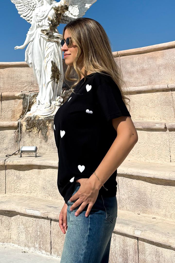 MPL Women's Loose Fit T-shirt with Small Heart Print - Navojoa