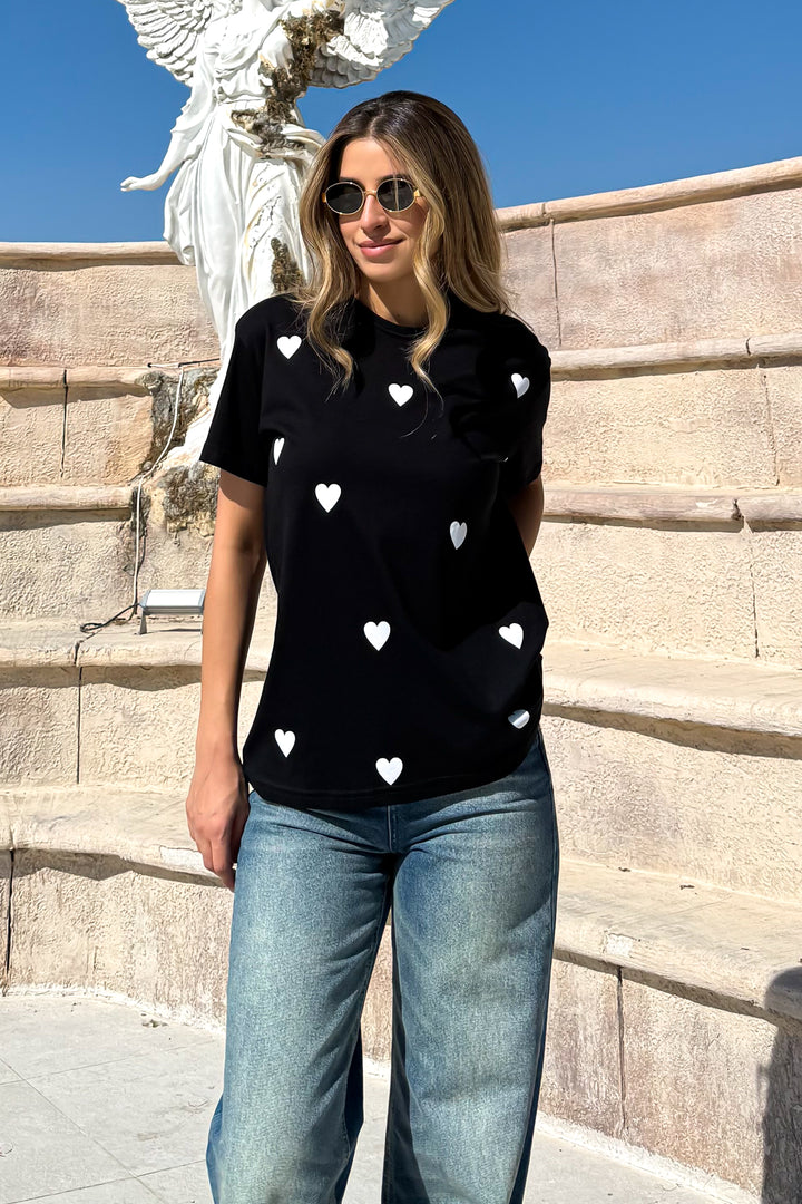 MPL Women's Loose Fit T-shirt with Small Heart Print - Navojoa