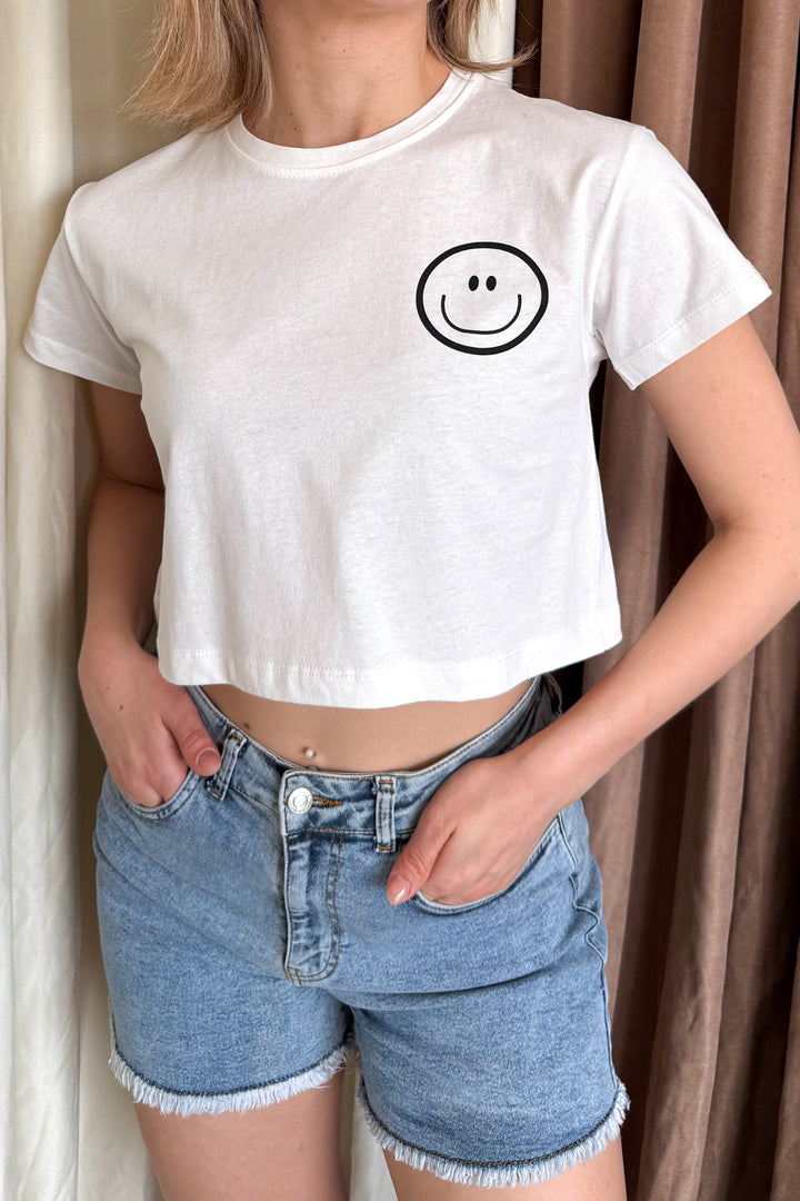 MPL Women's Emoji Printed Crop T-shirt - Richardson