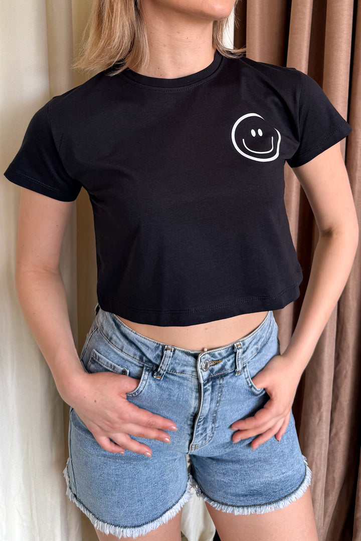 MPL Women's Emoji Printed Crop T-shirt - Arucas