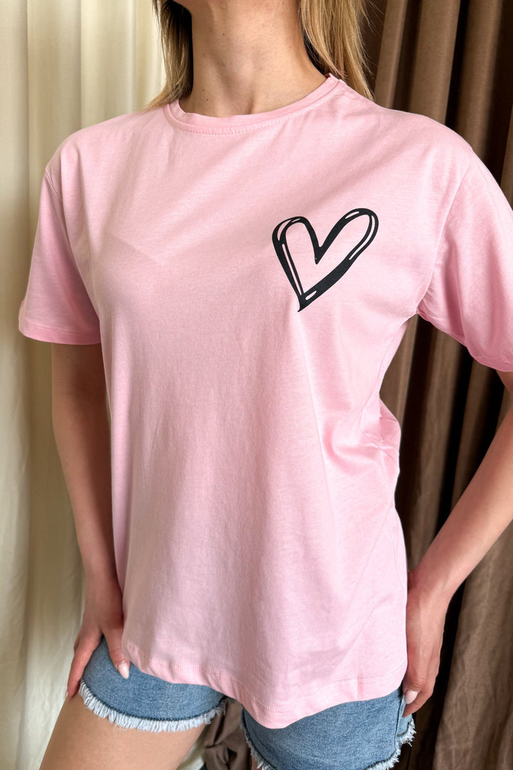 MPL Women's Loose Fit T-shirt with Heart Print - Würselen