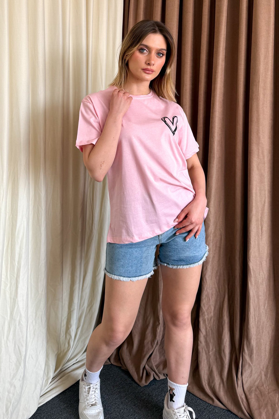 MPL Women's Loose Fit T-shirt with Heart Print - Würselen