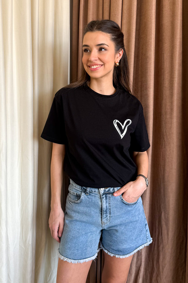 MPL Women's Loose Fit T-shirt with Heart Print - Amersfoort