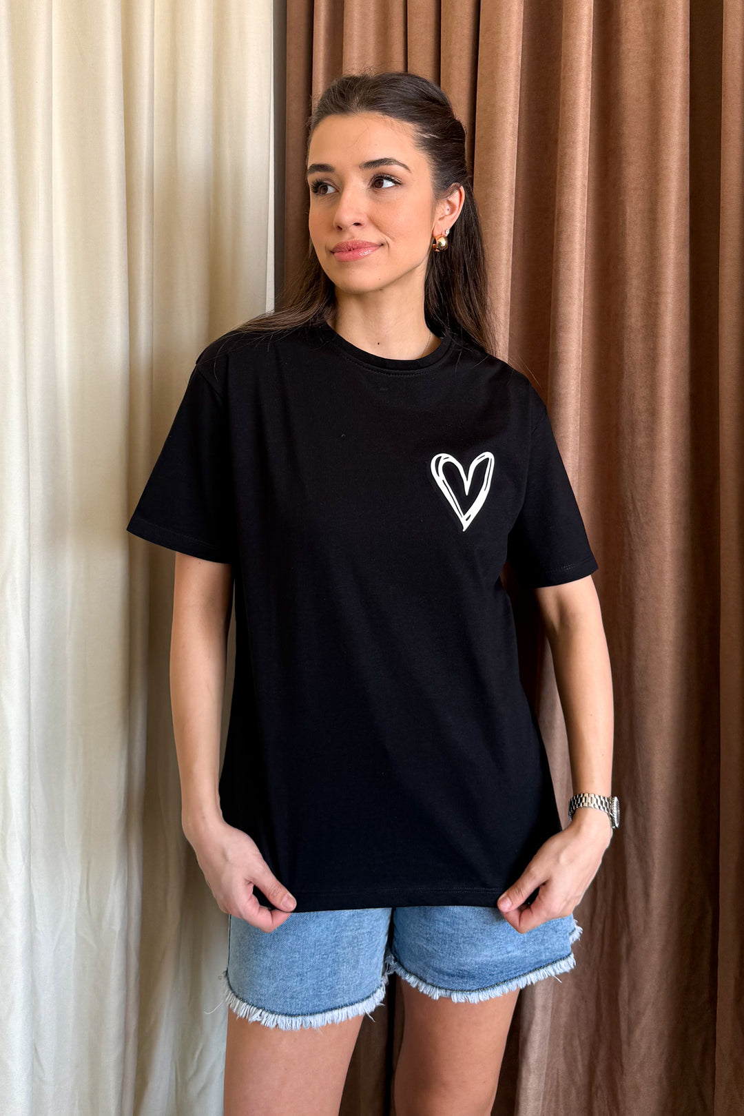 MPL Women's Loose Fit T-shirt with Heart Print - Amersfoort