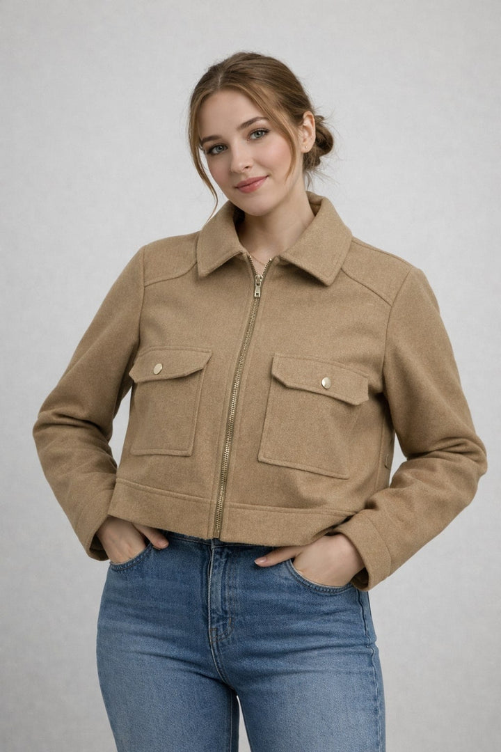 MPL Women's Short Zippered Pea Coat 60553 - Arles