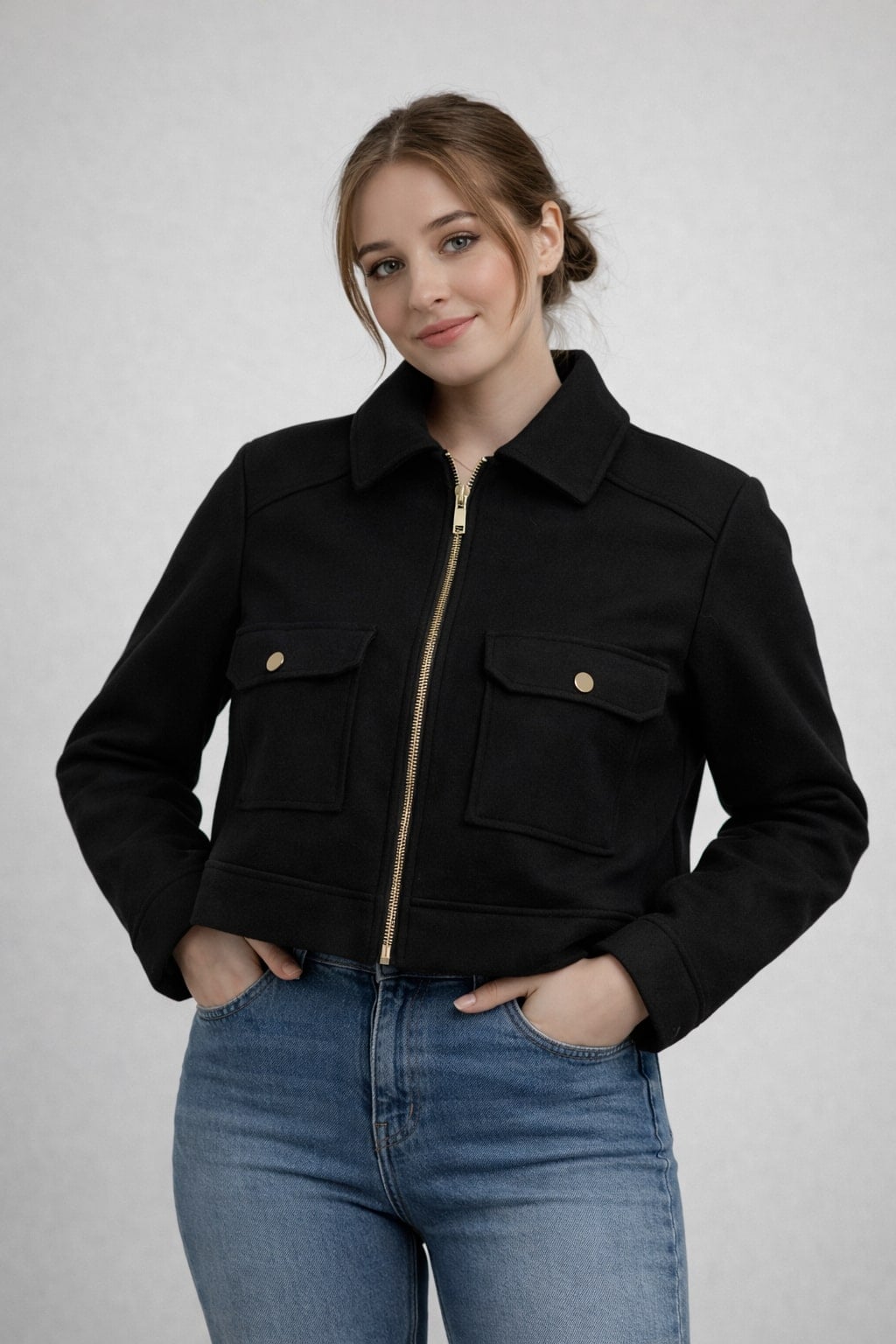 MPL Women's Short Zippered Pea Coat 60553 - Strasbourg