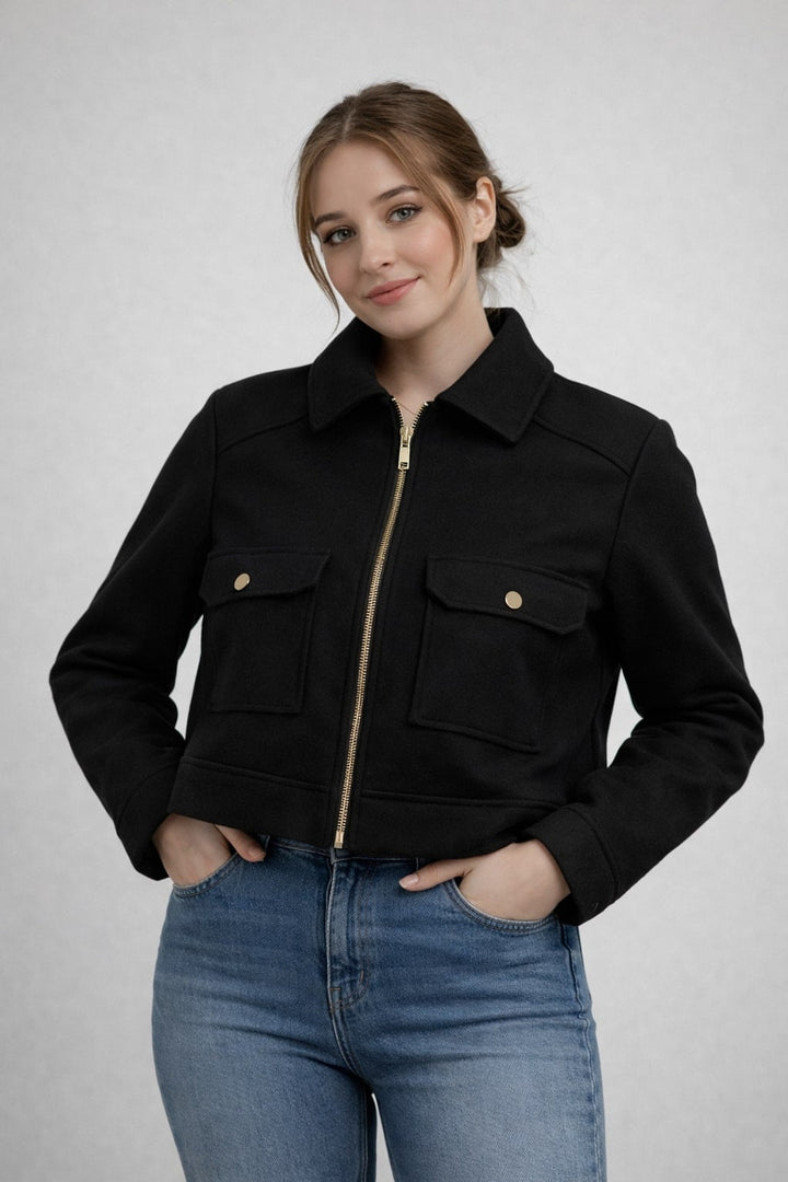 MPL Women's Short Zippered Pea Coat 60553 - Strasbourg