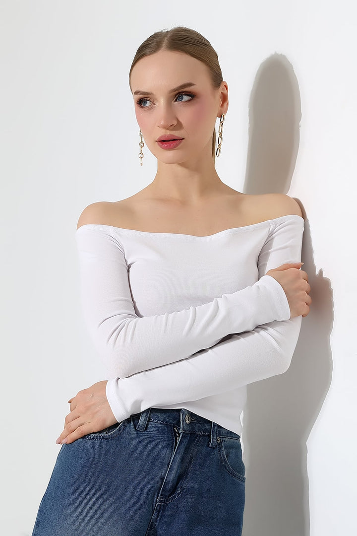 MPL Women's Boat Neck Long Sleeve Drop Shoulder Blouse 22141 - Worksop