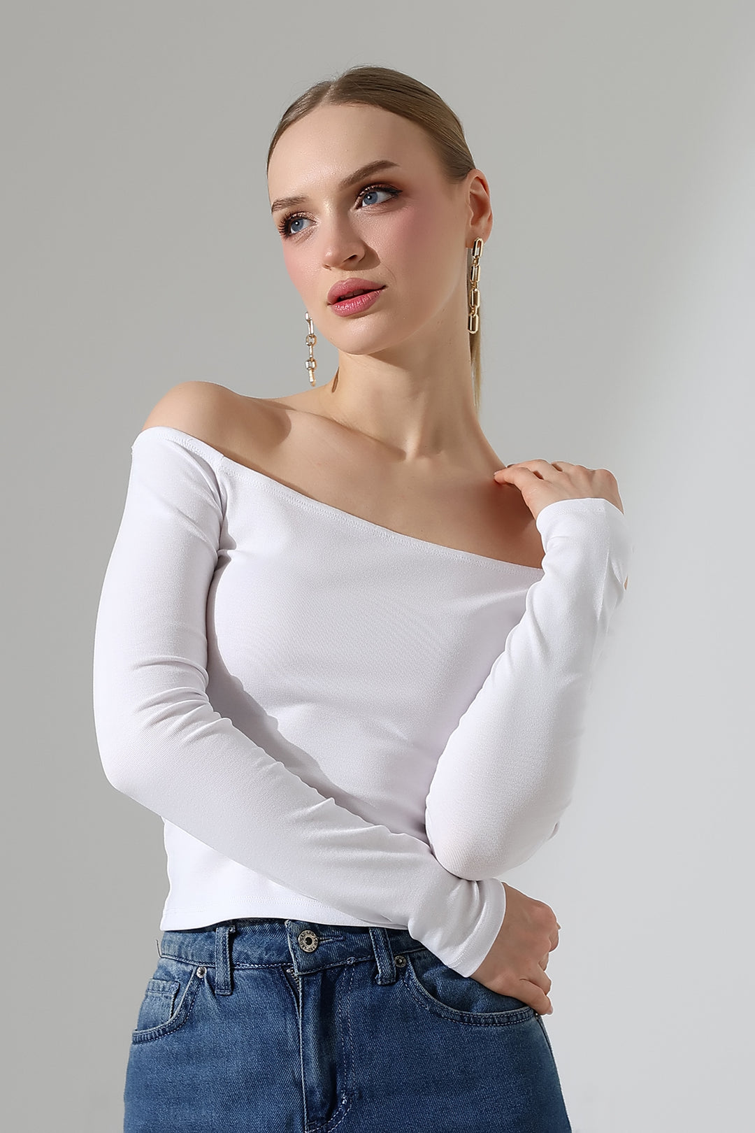 MPL Women's Boat Neck Long Sleeve Drop Shoulder Blouse 22141 - Worksop