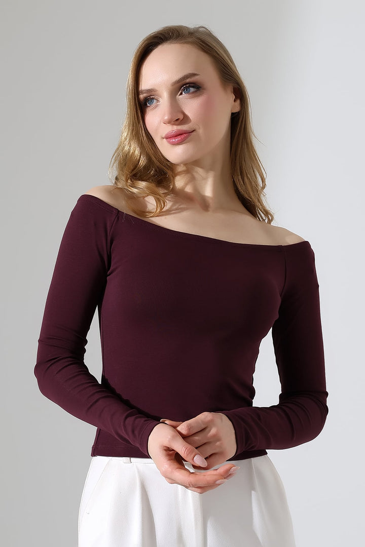 MPL Women's Boat Neck Long Sleeve Drop Shoulder Blouse 22141 - Littleton
