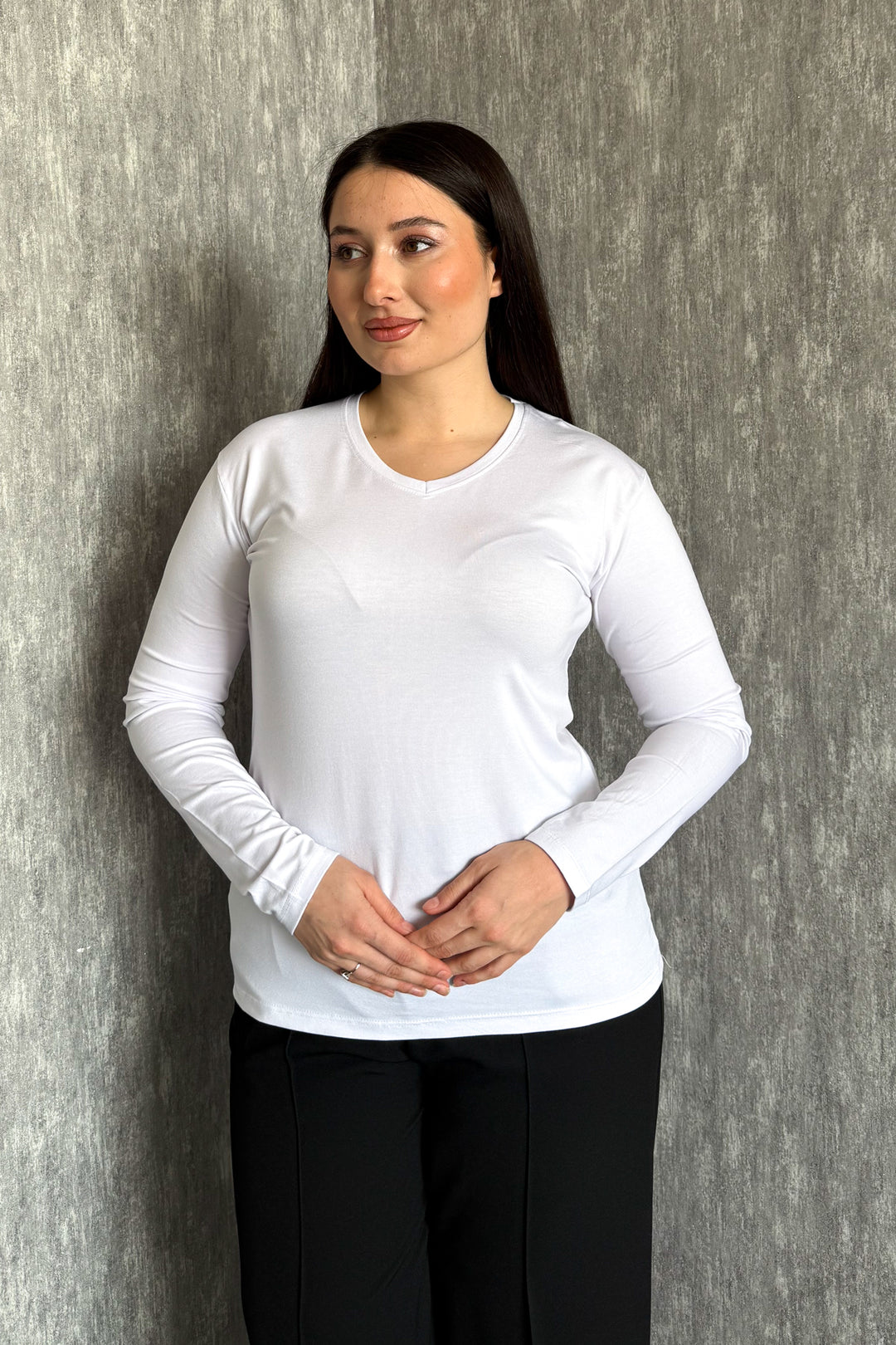 MPL Kadın V Yaka Uzun Kol Body 807 - Lugoj