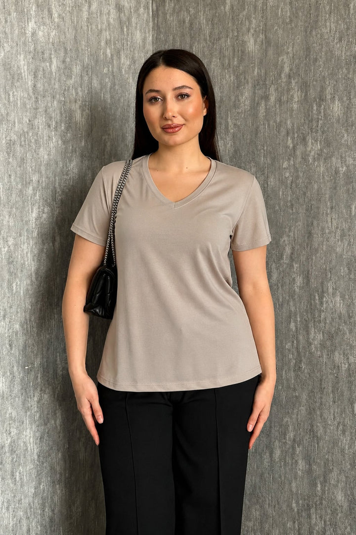 MPL Kadın V Yaka Kısa Kol Basic Body 829 - Norristown