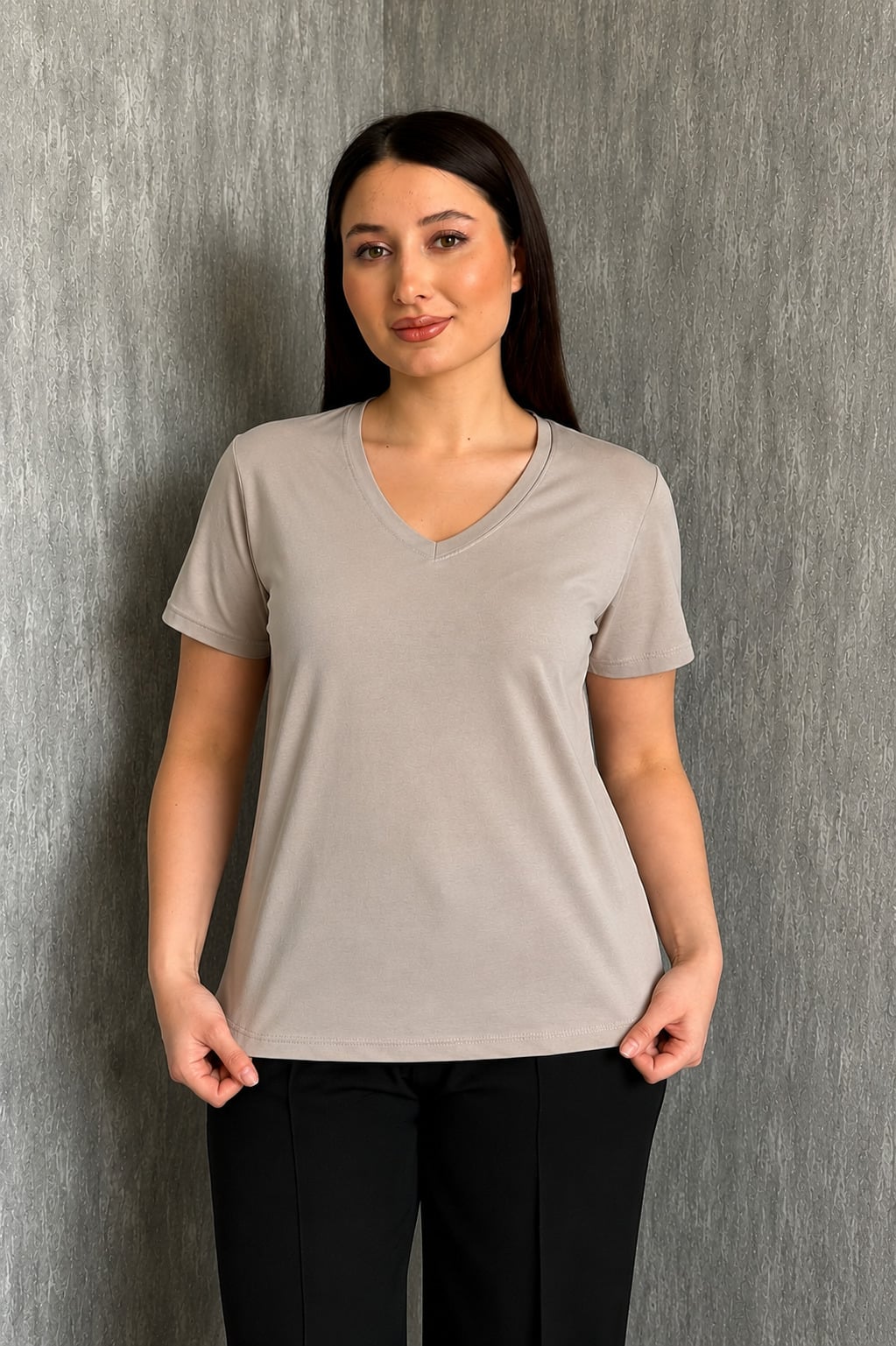 MPL Kadın V Yaka Kısa Kol Basic Body 829 - Norristown