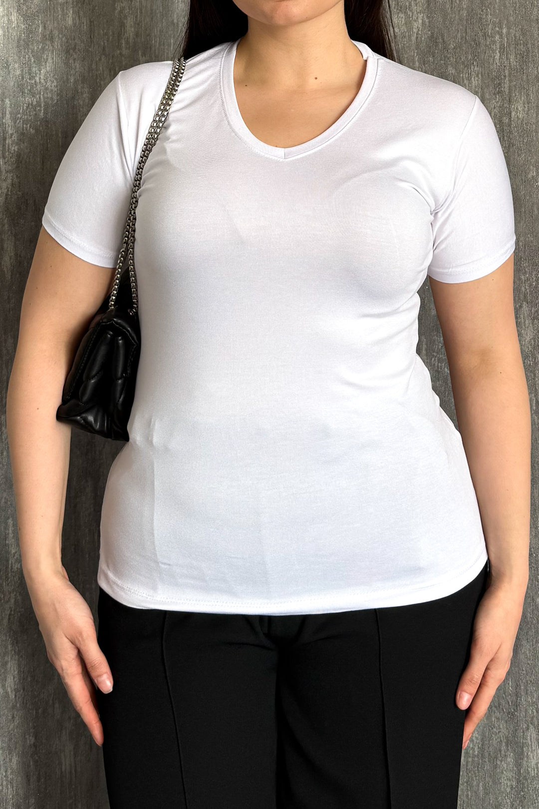 MPL Kadın V Yaka Kısa Kol Basic Body 829 - Sunrise Manor