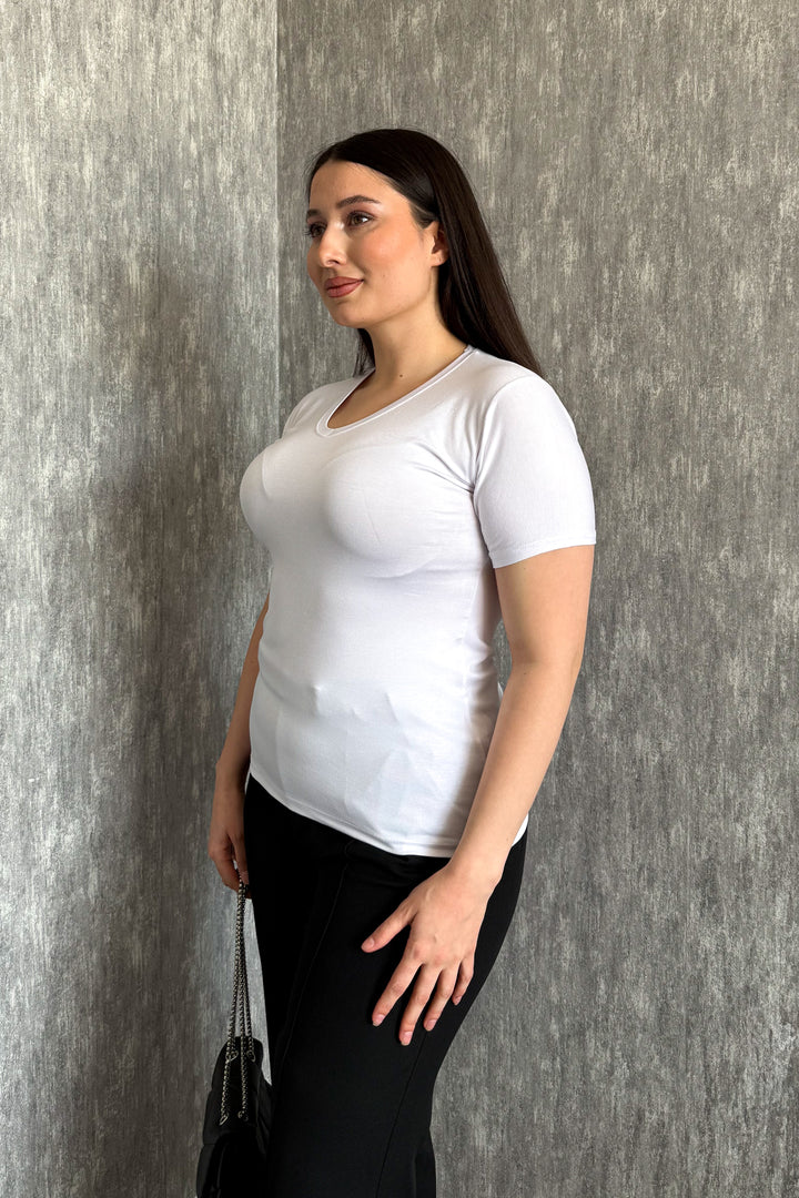 MPL Kadın V Yaka Kısa Kol Basic Body 829 - Sunrise Manor