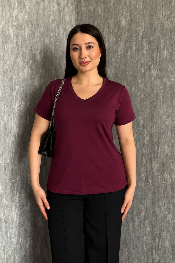 MPL Kadın V Yaka Kısa Kol Basic Body 829 - Oosterhout