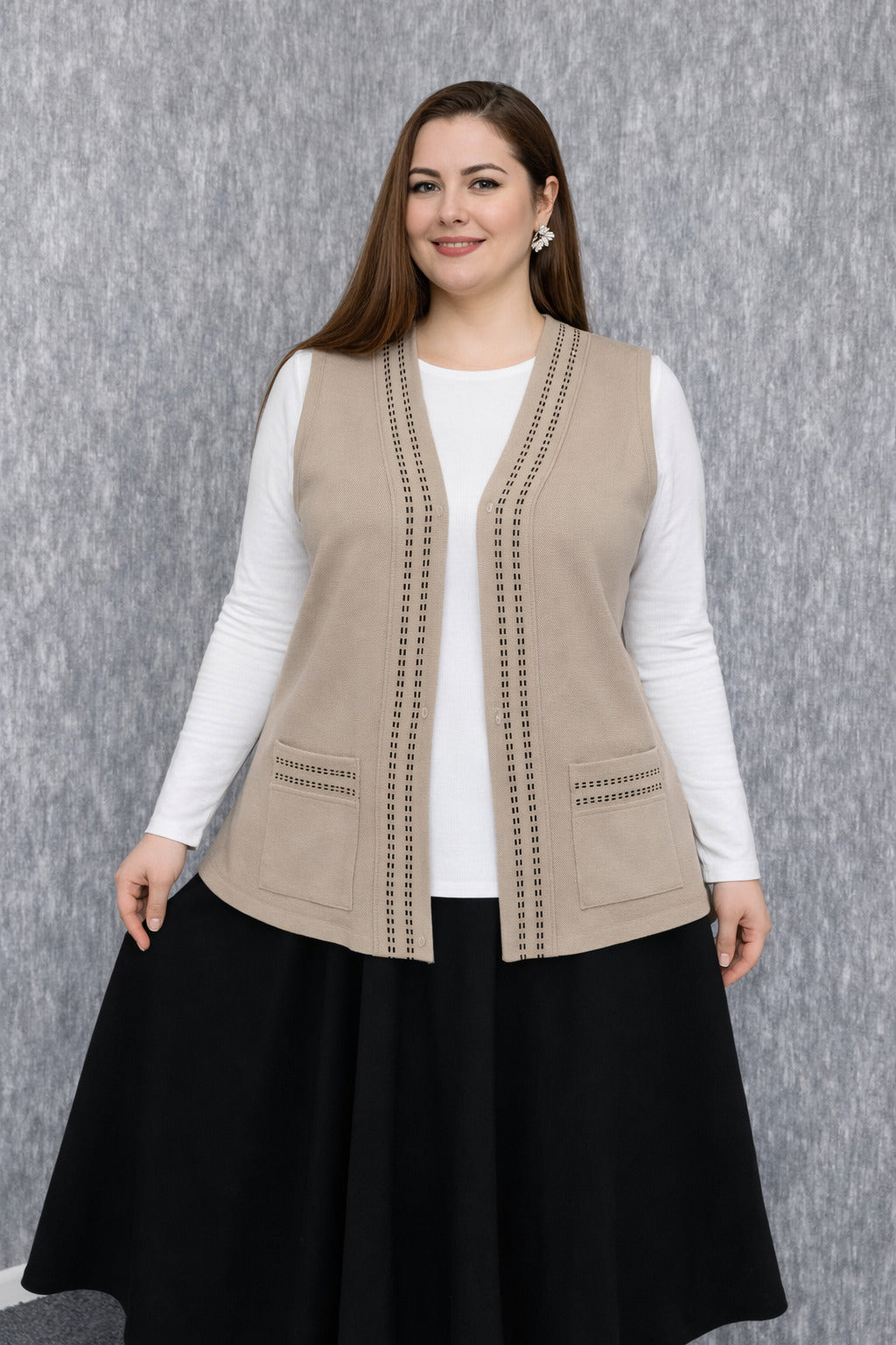 MPL Kadın Soğuk İp Triko Yelek - Kiel
