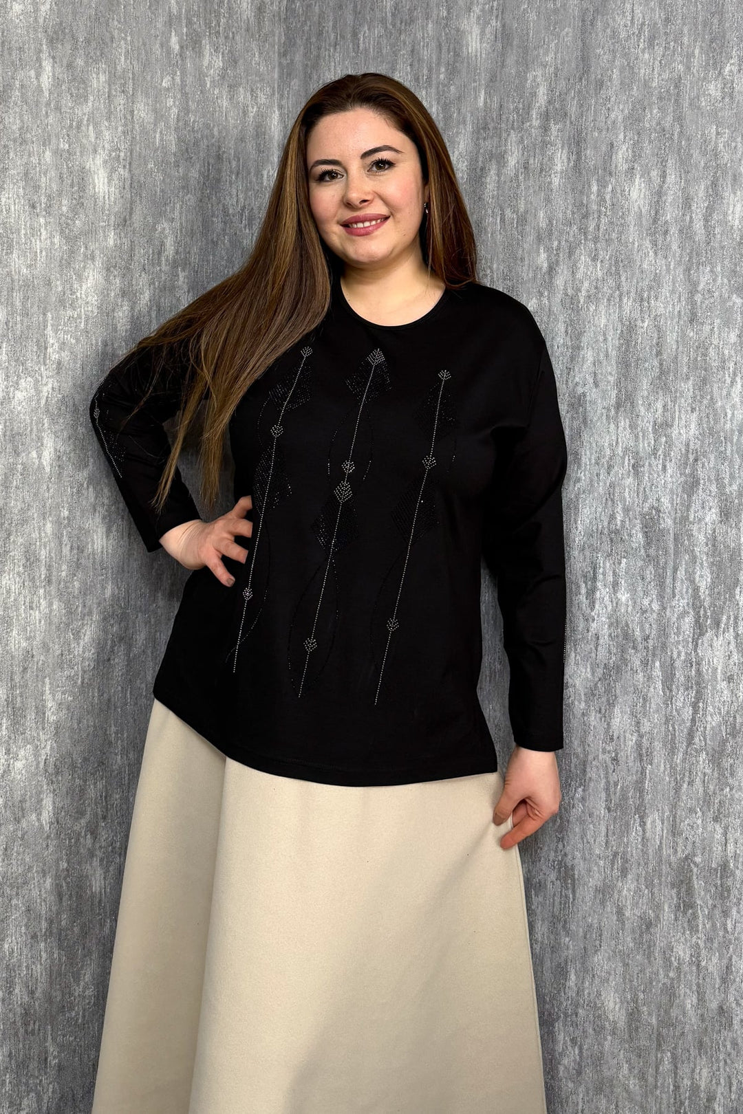 MPL Kadın Önü Ve Kolları Taş İşlemeli Bluz 001 - Aylesbury