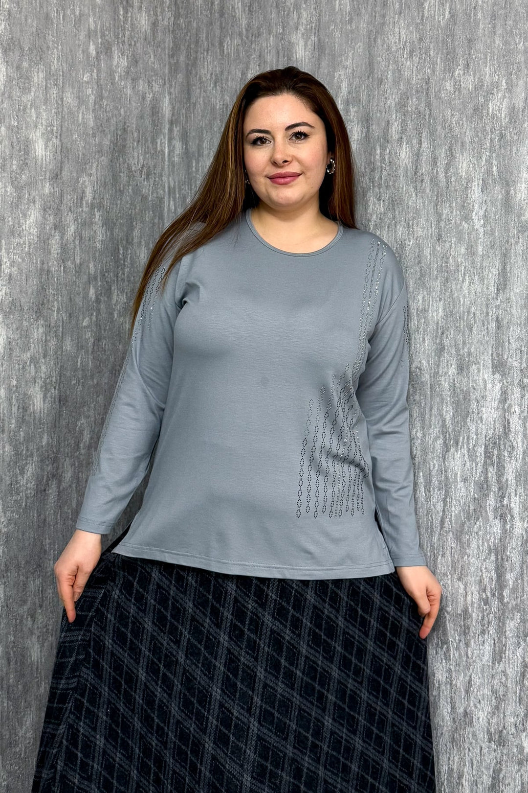 MPL Kadın Önü Ve Kolları Taş İşlemeli Bluz 002 - Tezonapa